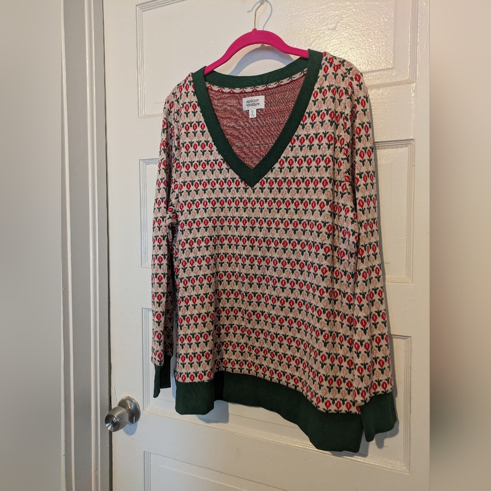 Unique vintage flower sweater